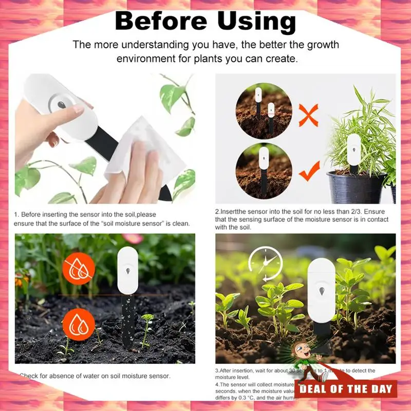 

24-часовая доставка, 4 шт., автоматический детектор орошения, датчик влажности почвы Zigbee, тестер температуры и влажности сада для Alexa/Go