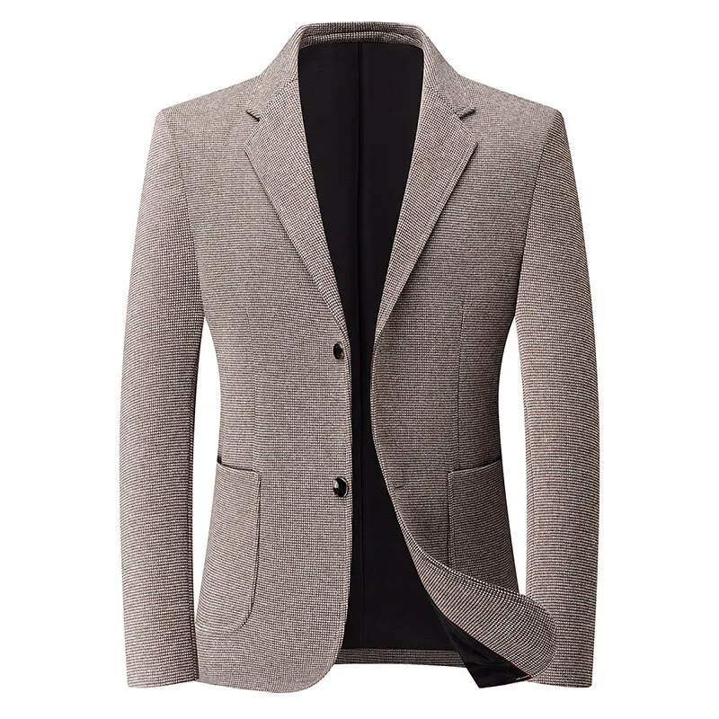 Men's Fashion Solid Color Wedding Dress Casual Host Gentleman Slim-Fitting Trendy Banquet Versatile Business Blazer