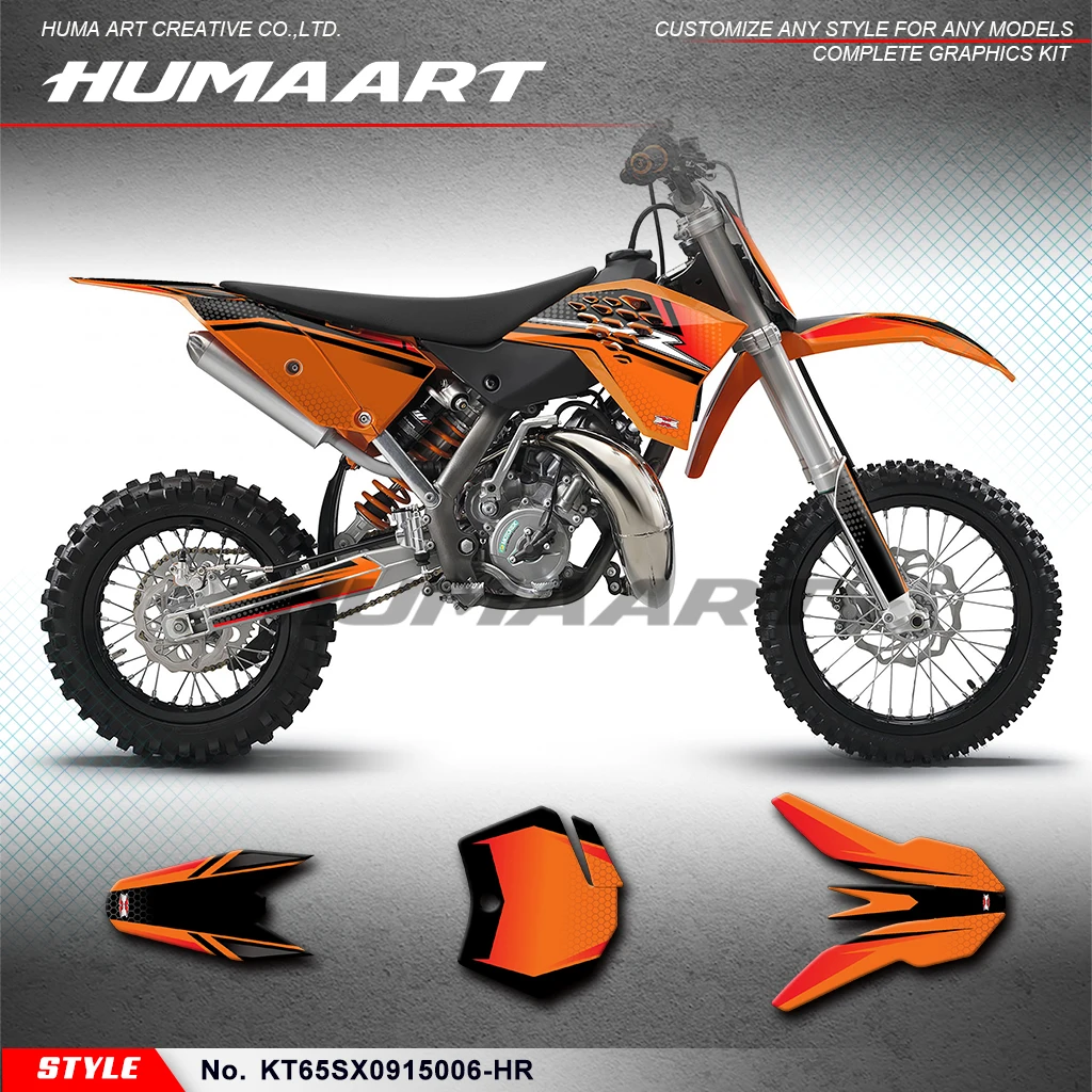 

HUMAART Motorcycle Graphics Stickers for KTM SX 65 2009 2010 2011 2012 2013 2014 2015 Orange, KT65SX0915006-HR