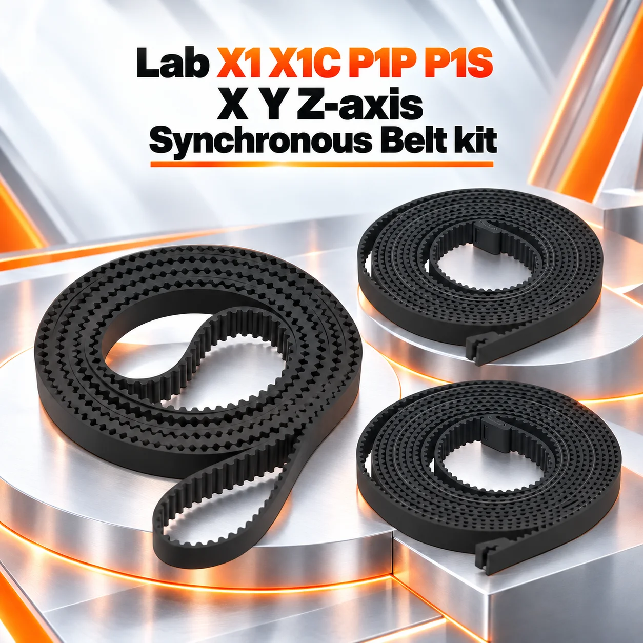 Lab X1 X1C P1P P1S Belt 1142mm 1442mm X Y Z-axis Synchronous Belt Fiberglass Rubber for X1 Series P1P 3D Printer Parts