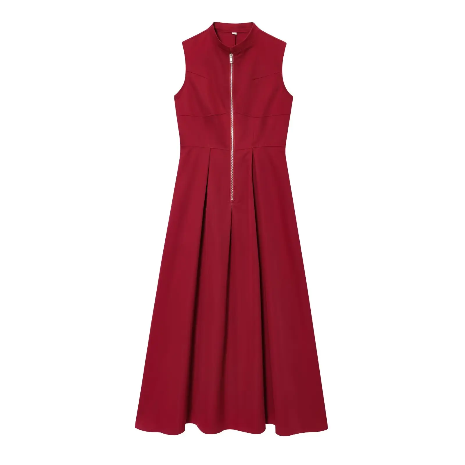 เดรสยาว BSAY รุ่นใหม่ประจำฤดูร้อนปี 2025 คอกลม แขนกุด ทรงเข้ารูป สไตล์ลำลอง สีพื้น เรียบหรู สไตล์ฝรั่งเศส เหมาะสำหรับงานกลางคืน