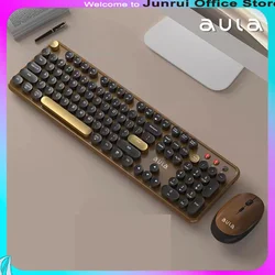 Aula/Wolf Spider Ac306 Mechanical Feel Wireless Keyboard And Mouse Set Desktop Laptop Mechanical Gamer Keyboard Office Gift