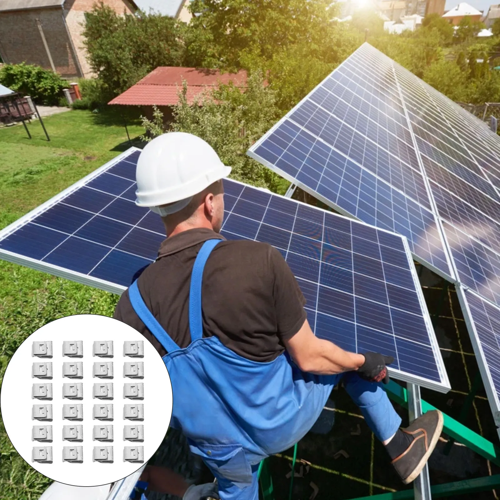 30Pcs Solar Panel Wire Clamp Stainless Steel Photovoltaic Panel Cable Clips for Efficient Cable Fixing in Ground Mount