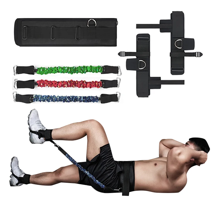

High Elastic Stretch Latex Resistance Tube Belt Band Ankle Strap Set Arm Leg Body Training 1