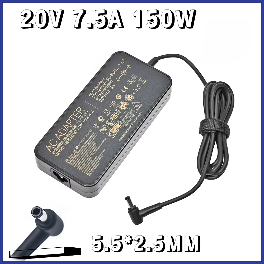 20V 7.5A 150W 5.5 2.5MM Power Adapter Charger Cable For ASUS Laptop G72G/G73Y/N71Y/N73/G74SX/GL503G/GL503GE/NX90J/G53J