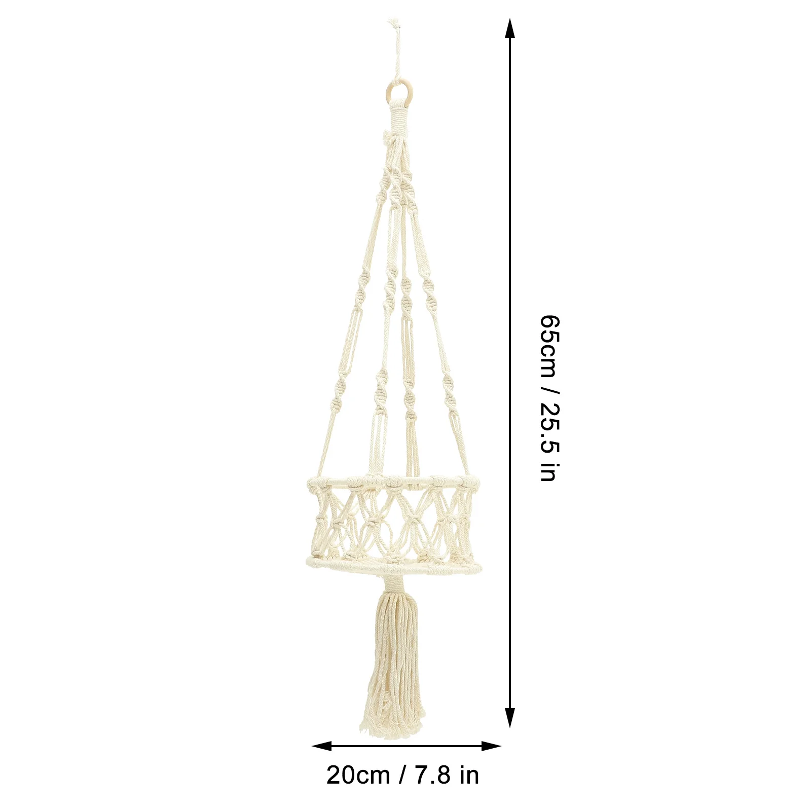 سلة فواكه معلقة من Macrame مصنوعة يدويًا من حبل القطن سلة تخزين المطبخ متعددة الوظائف منظم فواكه الخضروات المعلقة