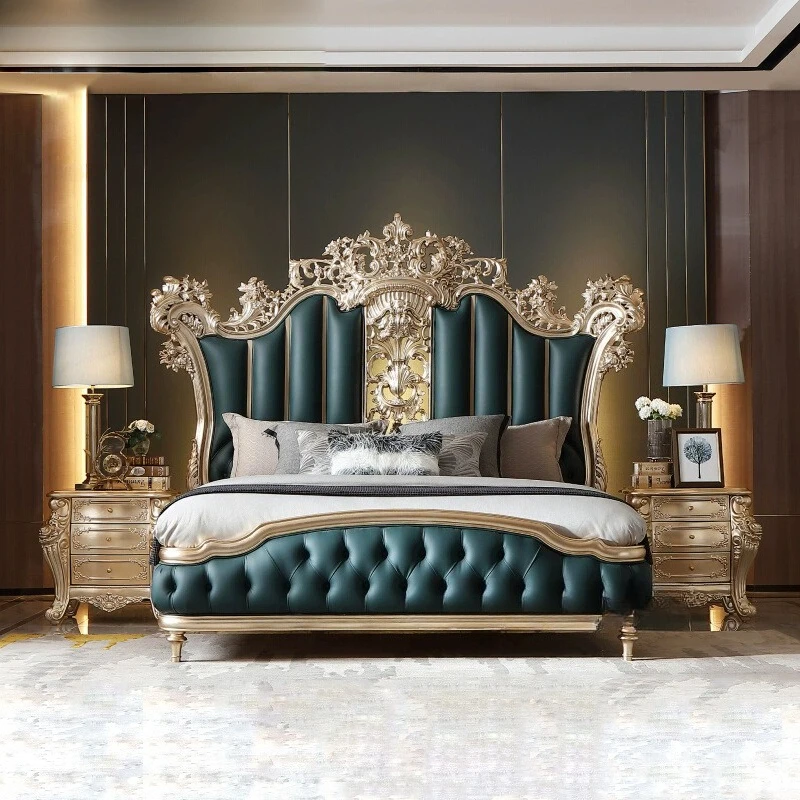 Double bed Turkish court double bed 2 meters leather master bedroom 1.8 meters