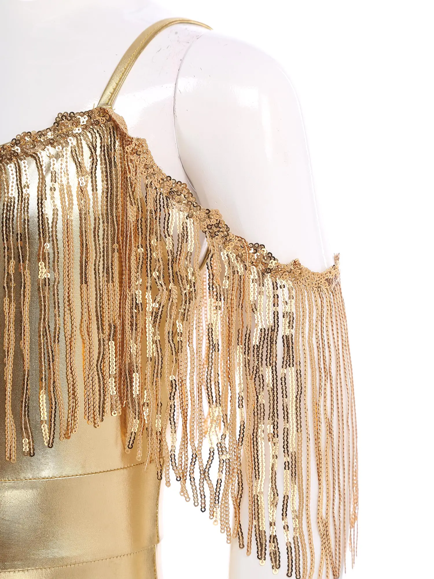 Costume Disco brillant des années 60 et 70 pour enfants filles, body Hippie métallique, fête de carnaval d'halloween, combinaison de danse Hip-hop, tenues une pièce