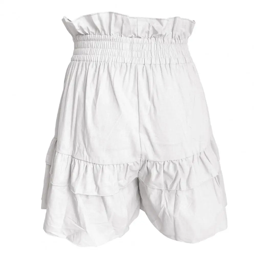 Ruffled Shorts Summer New Women's Fashion Solid Color Elastic Waist Loose Three-point Shorts Шорты Женские Women's Shorts