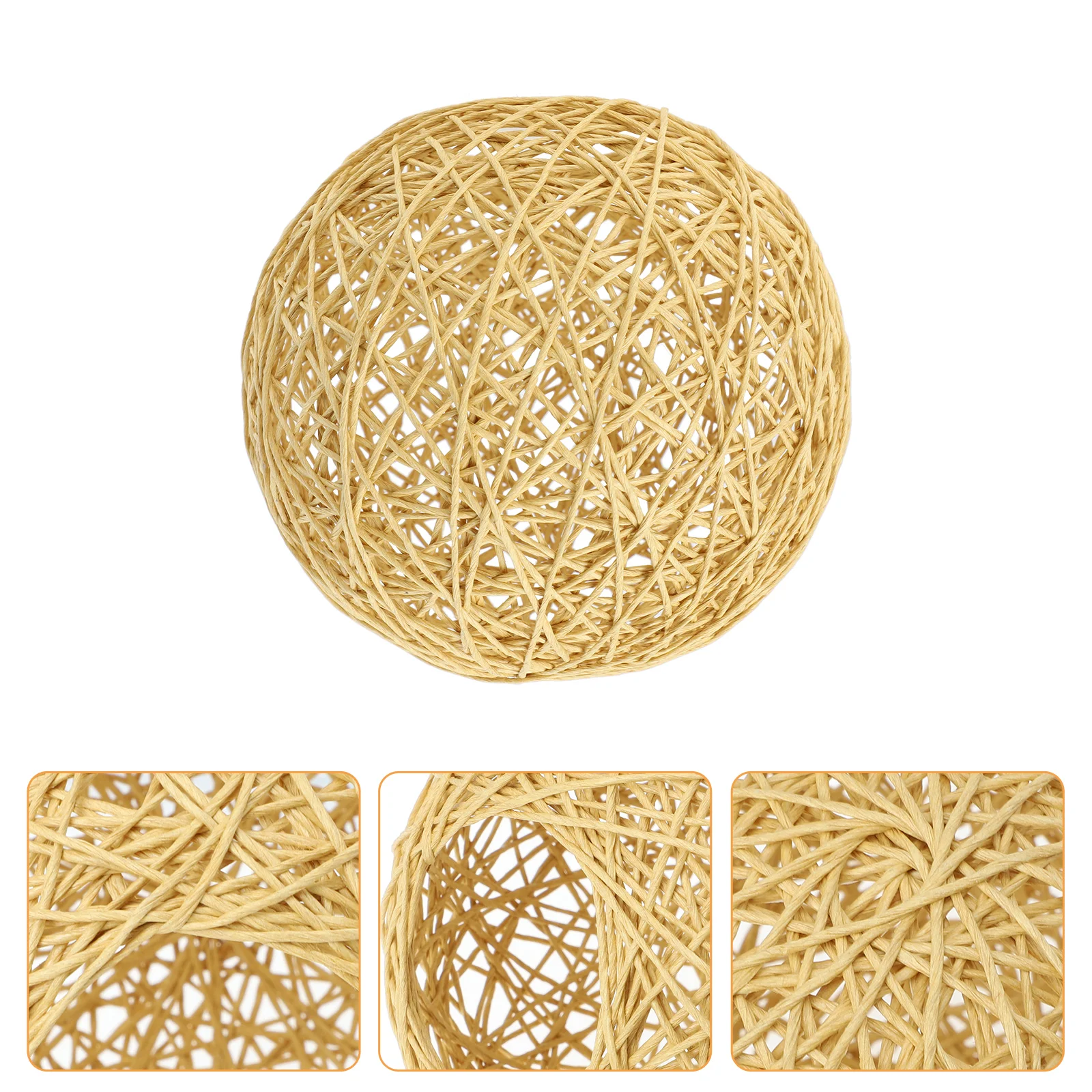 2 Pcs Takraw Lampshade Indoor Use Chandeliers Wall Decor Accessory Cotton Linen DIY Ornament Child Nightstand