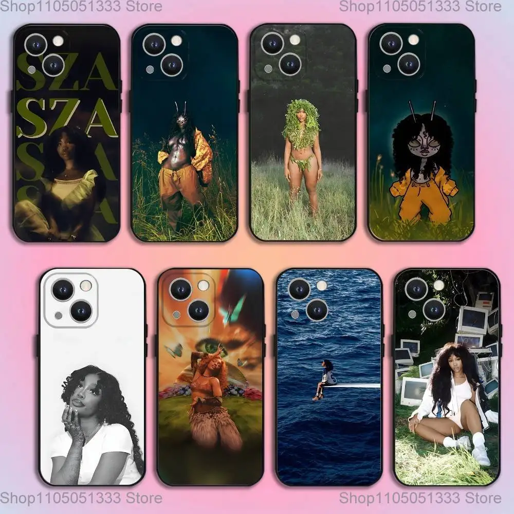 

Singer S-SZA lana Phone Case For iPhone 16,15,14,13,12,11,Pro,XS,Max,XR,Plus,E,SE4,Mini Black Soft Cover