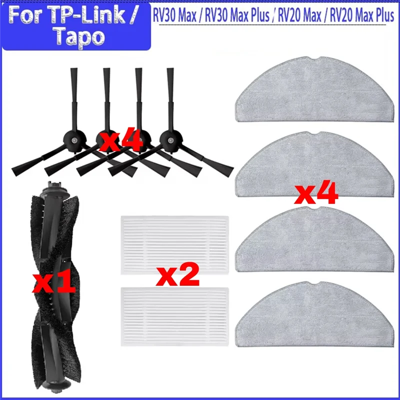 AT28-Roller Aksesori Vakum Robot Pel Filter Sikat Samping untuk TP-Link Tapo RV20 Max/RV20 Max Plus