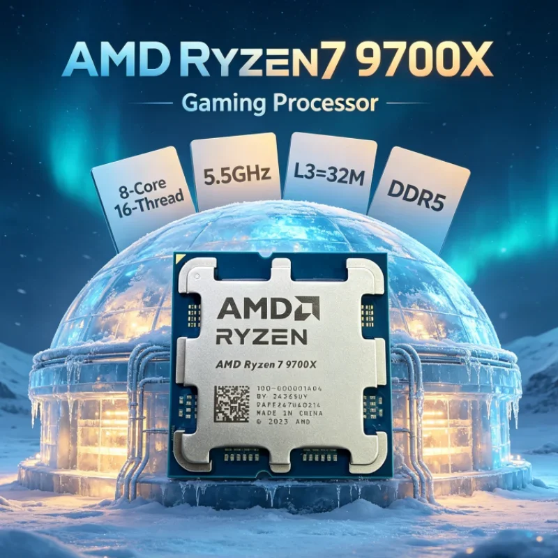 AMD Ryzen 7 9700X 8-Core 16-Thread Gaming Processor DDR5 3.8GHz 65W Up to 5.5GHz Socket AM5 PCIe 5.0 L3=32M 4NM