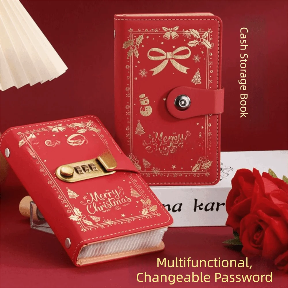 PU Material Banknote Storage Book 100 Banknotes Capacity Banknote Photo Sleeves Money Collection Book Card Storage Slots