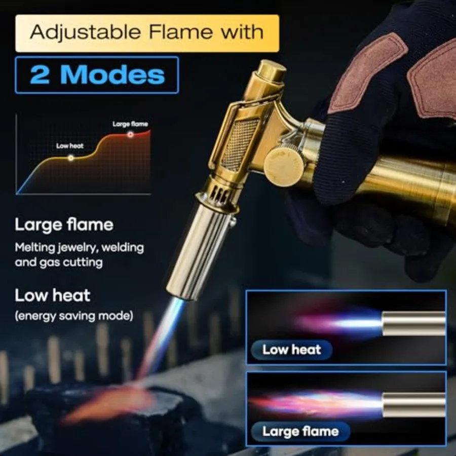 Butane TorchMini Kitchen Torch Lighters Butane Refillable with Adjustable Flame and Rotating Safety Loceal for BBQ Home Baking