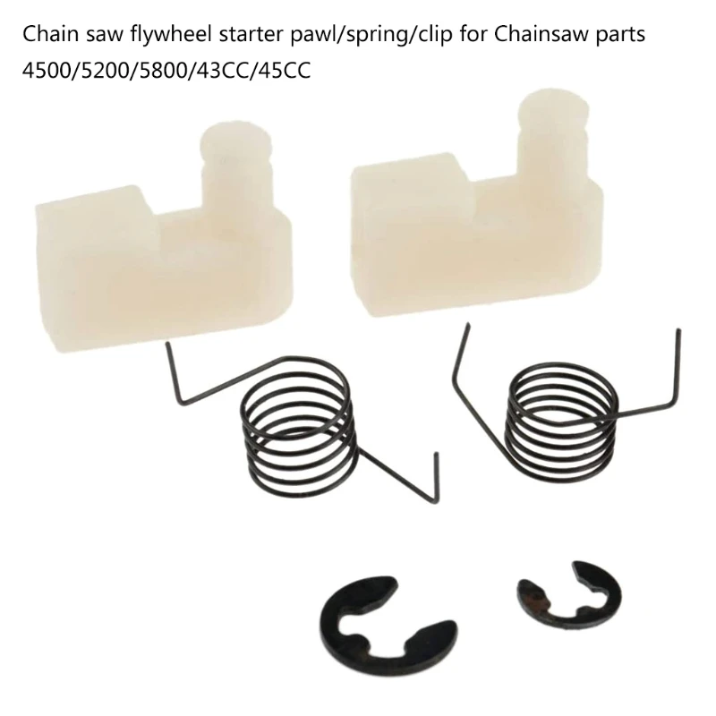 A2UD เลื่อยโซ่ Flywheel Starter Pawl + ฤดูใบไม้ผลิ + คลิปสำหรับลูกโซ่ Part 4500/5200/5800