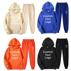 Maken Uw Ontwerp Logo Tekst Custom Hoodies Sets Mannen Vrouwen Gedrukt Originele Ontwerp Hoge Kwaliteit Geschenken Sweatshirts En Joggingbroek