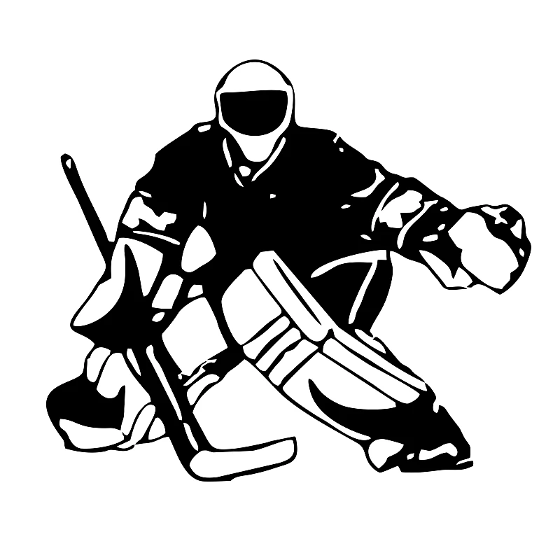 40355# Die-Cut Vinyl Decal Hockey Player Goalkeeper Car Sticker Waterproof Auto Decors on Car Body Bumper Rear Window