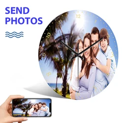 Personalized Wall Clock Quiet Quartz Home Clock Custom Photos Wedding Corporate LOGO Baby Art Photos Family Portraits FASHION