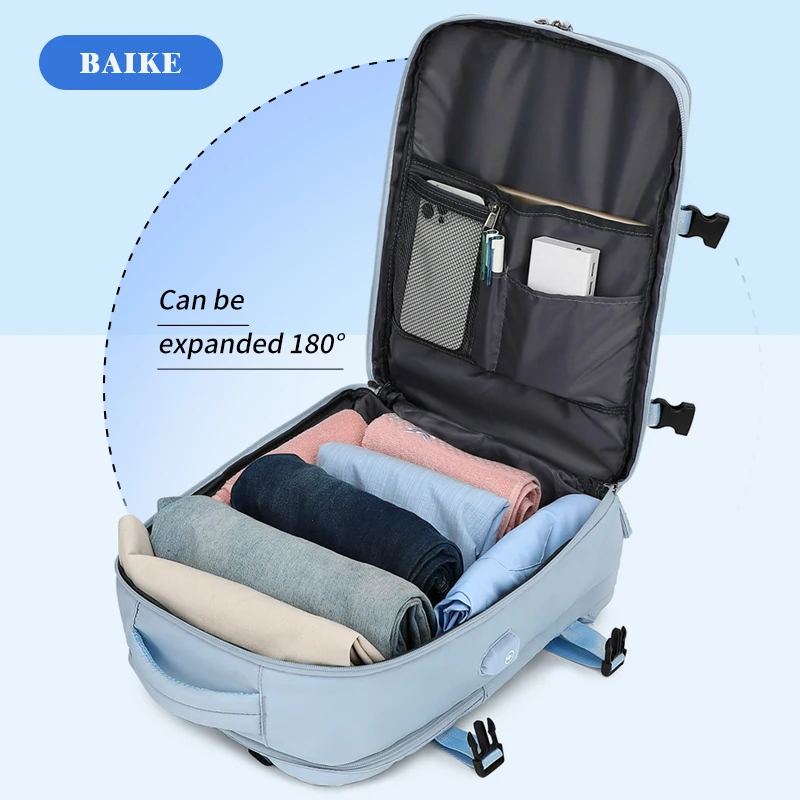 حقيبة ظهر للسفر قابلة للتوسيع سعة 35 لترًا، يمكن أن تستوعب أجهزة الكمبيوتر المحمولة مقاس 16/17 بوصة، وحقيبة ظهر مقاومة للماء، وحقيبة ظهر للمشي لمسافات طويلة، وحقيبة ترفيهية #6