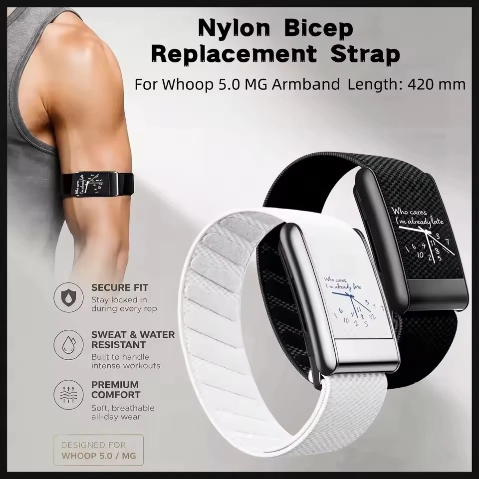 New Adjustable Elastic Knitted Nylon Bicep Arm Band Replacement Strap For Whoop 5.0/MG Breathable Sports and Tracker Accessories