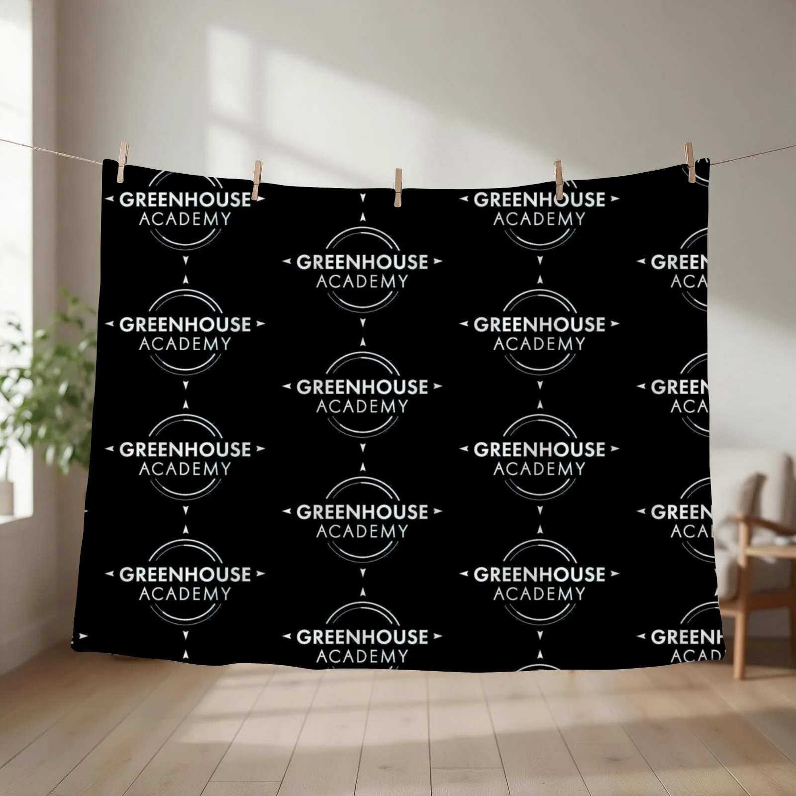Greenhouse Academy Throw Blanket couch cozy soft plush fuzzy picnic outdoor blanket