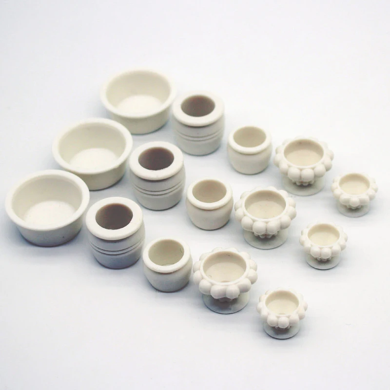 โมเดลกระถางต้นไม้จำลอง ชุด 5 ชิ้น เหมาะสำหรับตกแต่งบ้านตุ๊กตา อุปกรณ์เสริมขนาดเล็ก