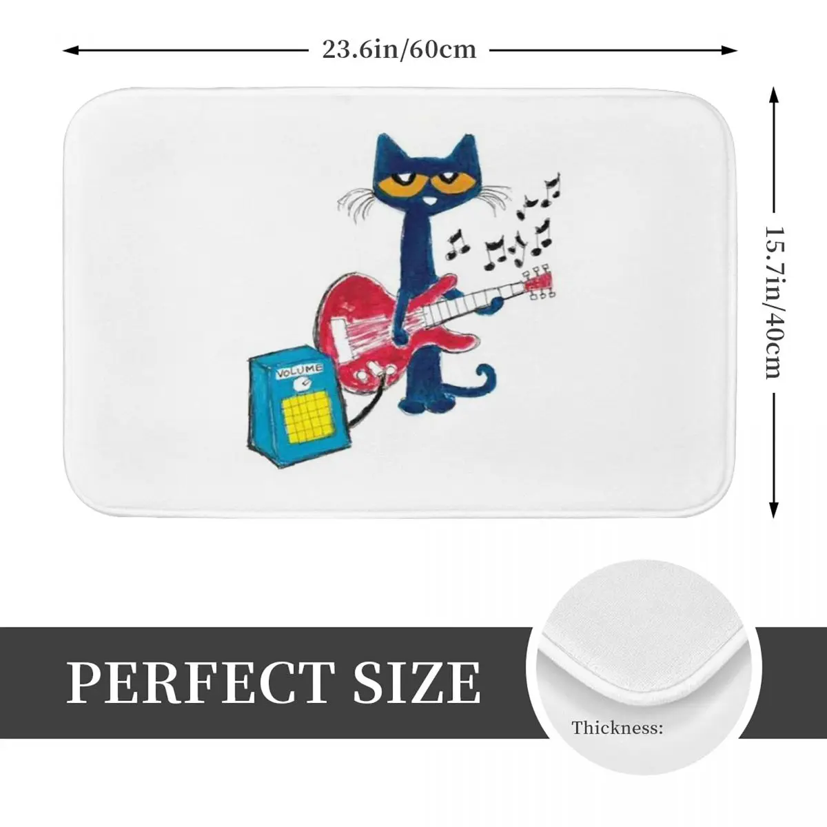 Pete The Cat Playing Guitar Doormat Kitchen Entrance Home Floor Mat Anti-slip Carpet Rug for Bathroom Footpad Mats