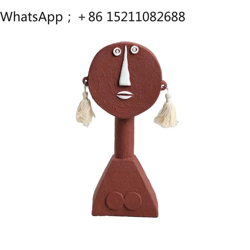 SCY Modern Wabi Sansan Resin Abstract Earrings Man Ornament Home Desktop Art Character Office Ornament