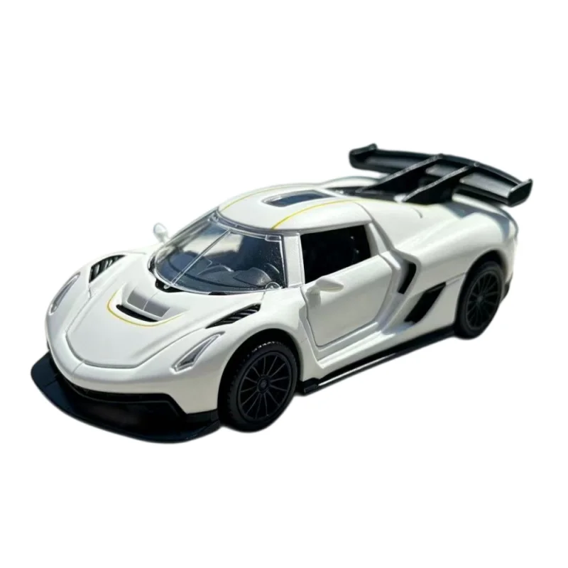 Bagged1/36 Cool Alloy Sports Car Model with Spoiler, Openable Doors, Static Die-cast Model, Desktop Ornament & Gift