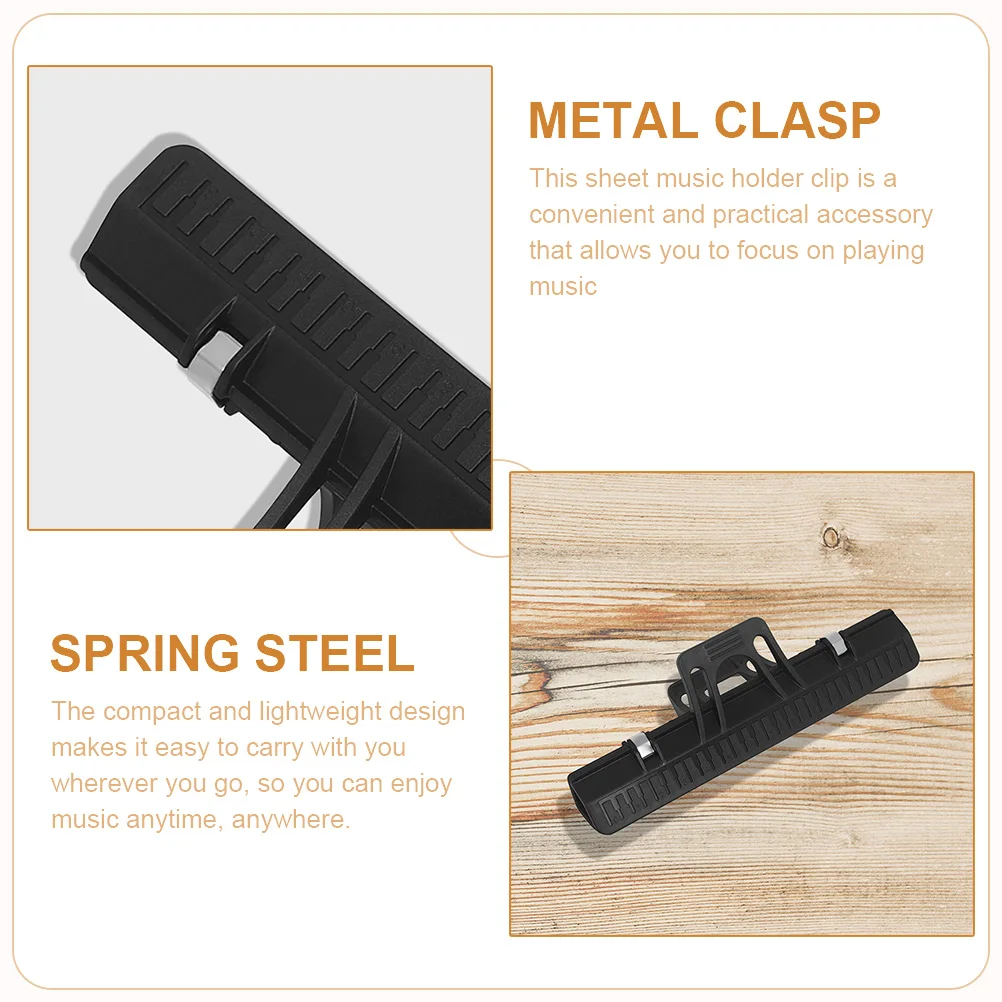 

2 Pcs Piano Book Clip Clips Score for Page High Quality Spring Steel Holder