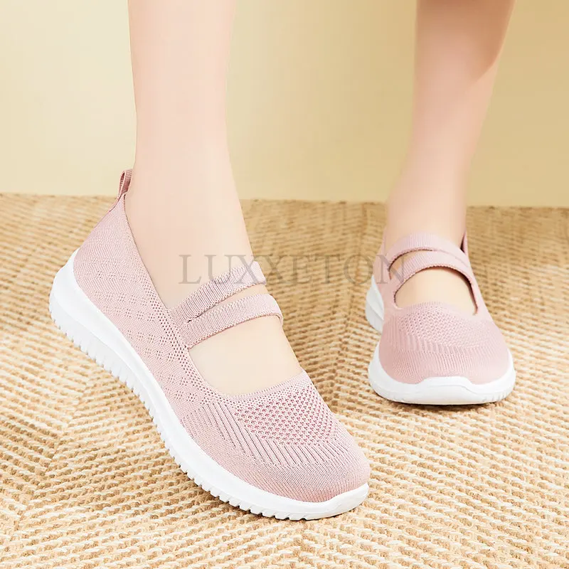 Woven Mesh Breathable Women\'s Shoes Soft Bottom Non-slip Flat Shoes Shallow Mouth Set Foot Single Woman Loafer Shoe