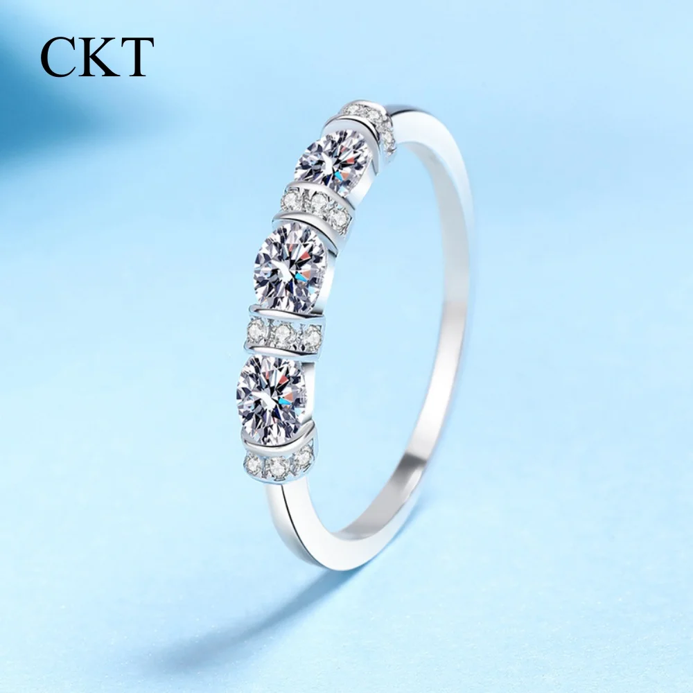 

Обручальное кольцо CKT Lover из 18-каратного золота с муассанитом 0.98 карата, платиновое PT950, подарок жене на День святого Валентина