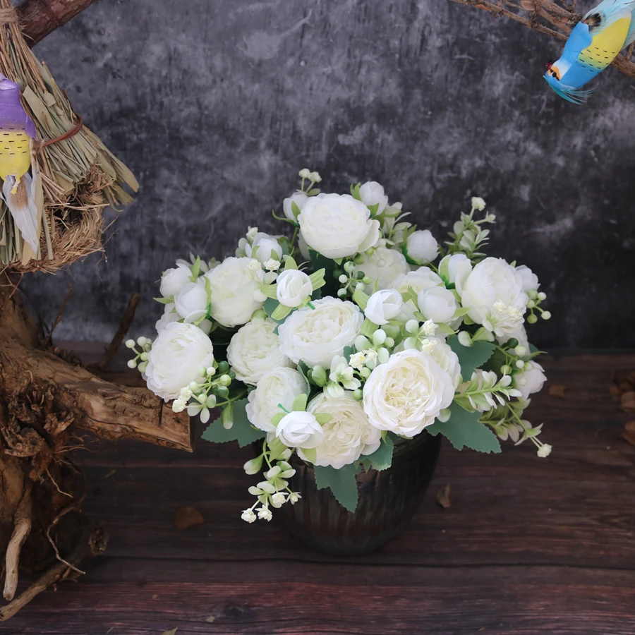 10 Stück Künstliche Rosenblumen Pfingstrosen für Festival, Zuhause, Wohnzimmer, Dekoration, Vase, Hochzeitsbogen, Garten, Tischdekoration – Detail 5