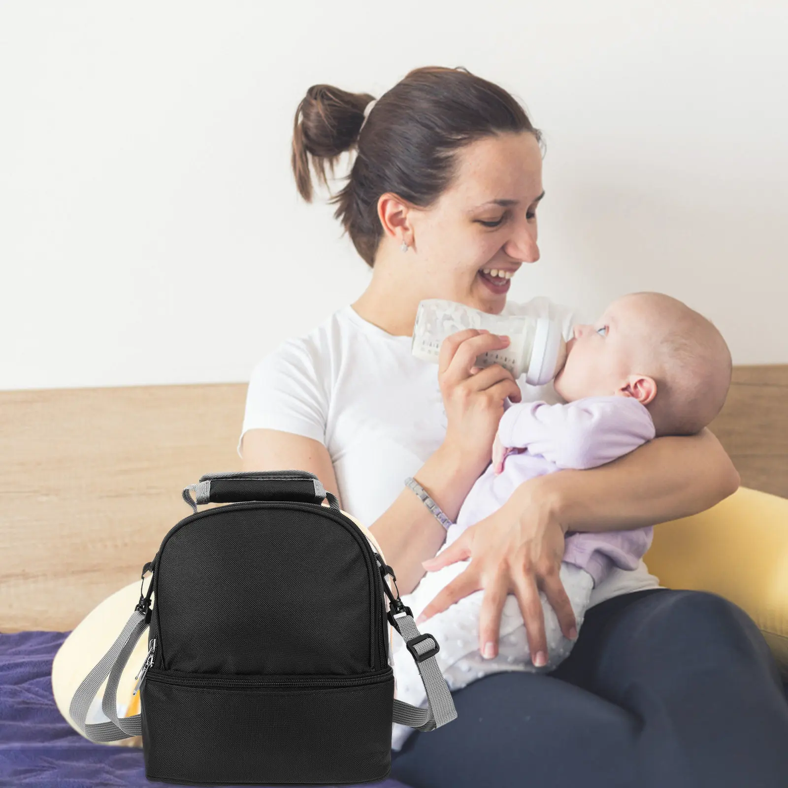 

Insulated Milk Bottle Bag Portable Cooler Pouch for Baby Breastmilk Storage Travel Hiking Shopping Lightweight Stroller