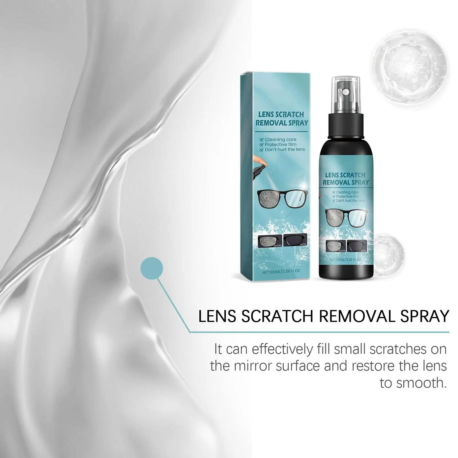 مزيل خدوش العدسة، بخاخ إصلاح الخدوش للنظارات، حل العناية المحمول لشاشات الكاميرا والهواتف الذكية وإلكترونيات الساعات