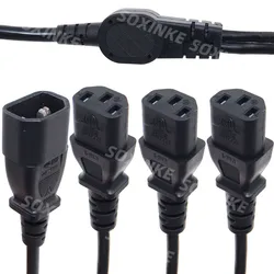 High Quality IEC 320 C14 Male Plug to 3XC13 Female Y Type Splitter Power Cord , C14 to 3 x C13, 250V/10A