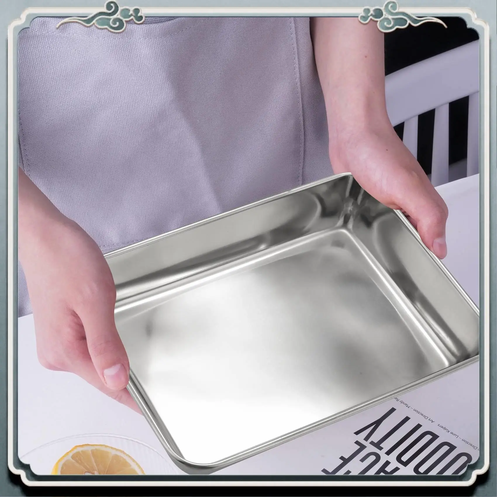 

AC76-Lasagna Pan Set Of 2, Rectangular Cake Pan Deep Baking Sheet Pans Stainless Steel For Lasagna Cake Brownie