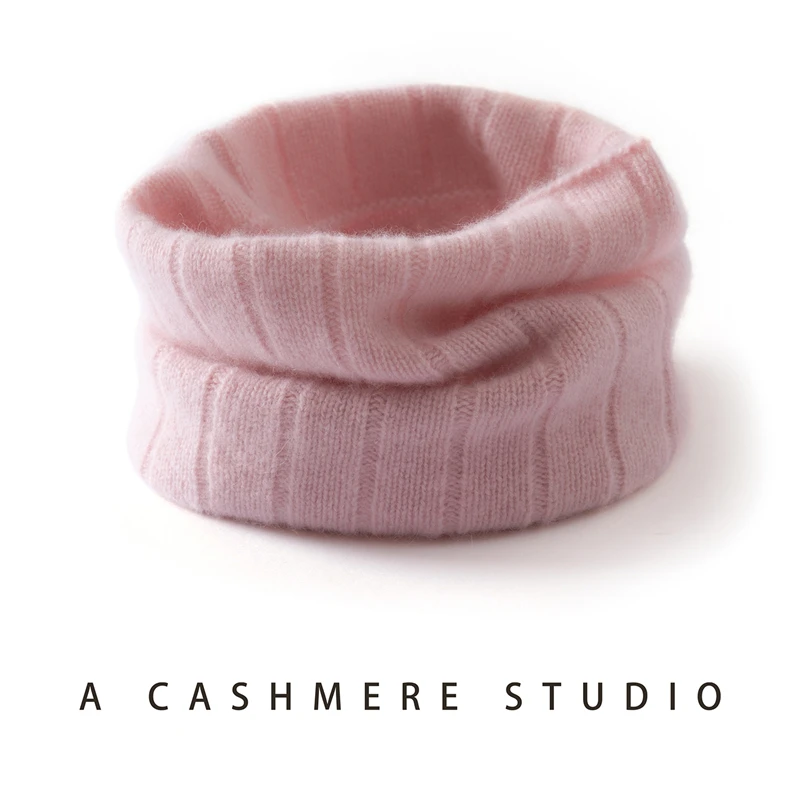 Women's 100% Pure Goat Cashmere Neck Cover Knitted Neck Protector Warm Winter Solid Color Cold Resistant Fashion Accessory
