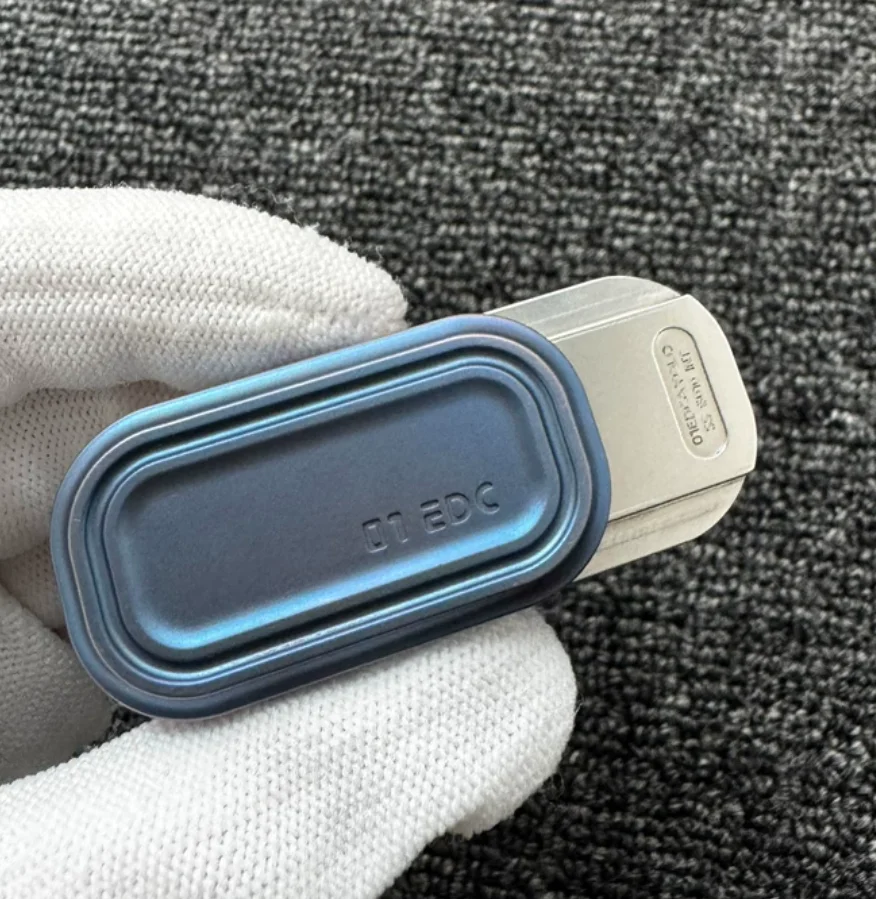 Used EDC 01edc Titanium Blue Version&YOLO Steel Dense Inner Container Fidget Slider Decompression Toy