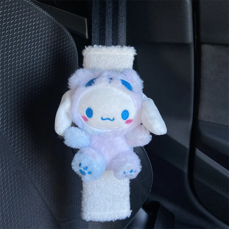 Sanrioed Cinnamoroll Hello Kitty Kuromi Car Seat Belt Protector Cartoon Style Car Shoulder Pads Car Interior Cute Decorations