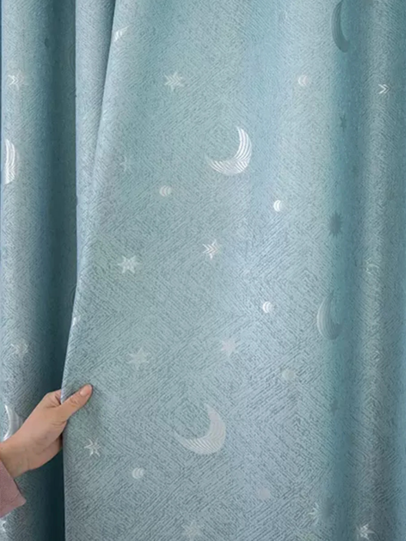 Children\'s Room Bedroom Star Shading Modern Minimalist Blue Curtains