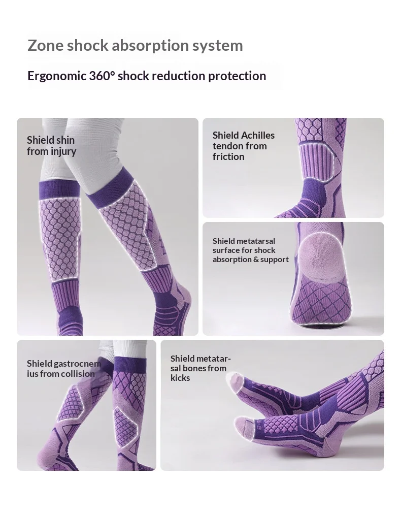 

Winter Warm Ski Compression Socks for Men And Women Thermal Cycling Socks with Cushion Sole Moisture Wicking Hiking Long Socks