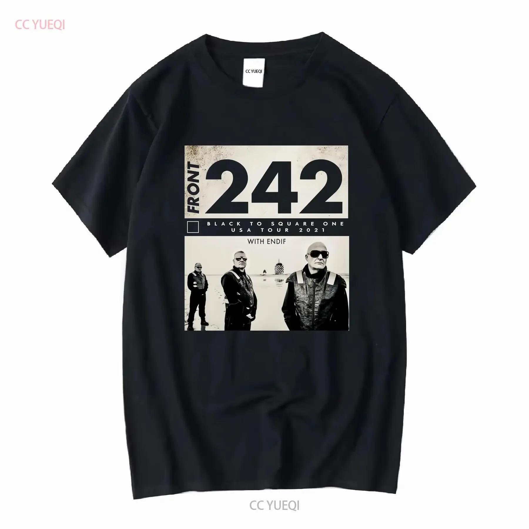 New Front 242 Band Tour Cotton Black All Size T Shirt A111 long sleeves vintage Washed Stretched Casual Breathable