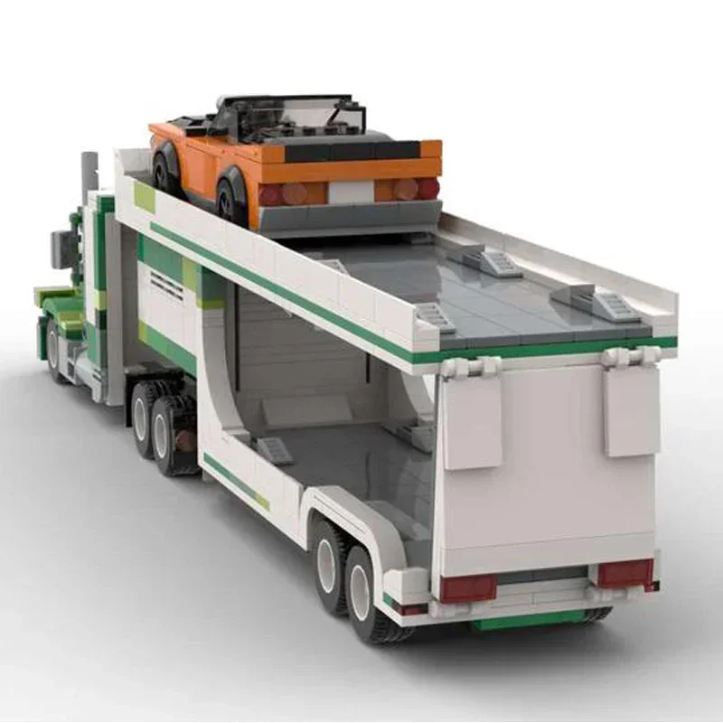 Série de veículos urbanos moc tijolos de construção carro transportador modelo tecnologia blocos modulares construção diy montagem brinquedos presentes