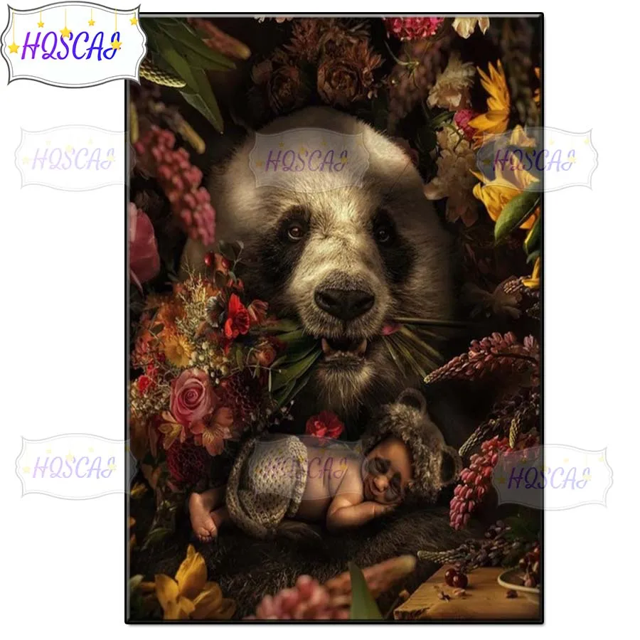 

5D DIY Panda in the rose Diamond Painting Full Square/Round drill Rhinestone Diamonds Embroidery Kits Decorations Home Gift