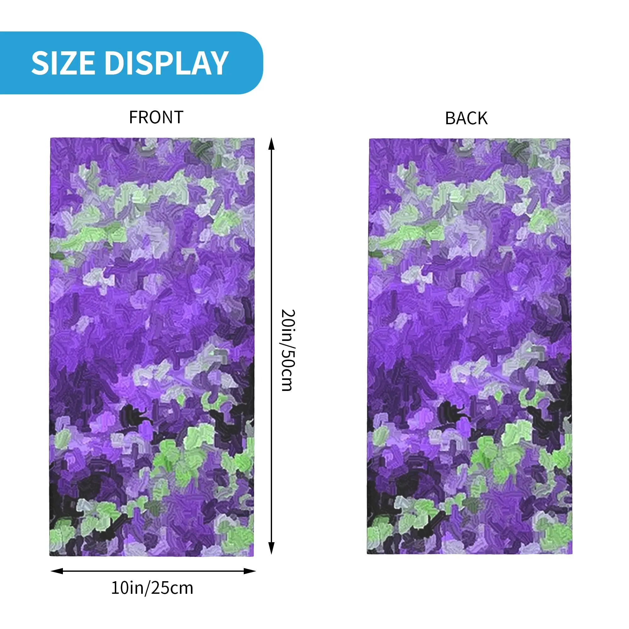 Falling Flower Petals Violet Purple and Mint Green Bandana Neck Gaiter Printed Mask Scarf Headband Riding for Men Women Adult