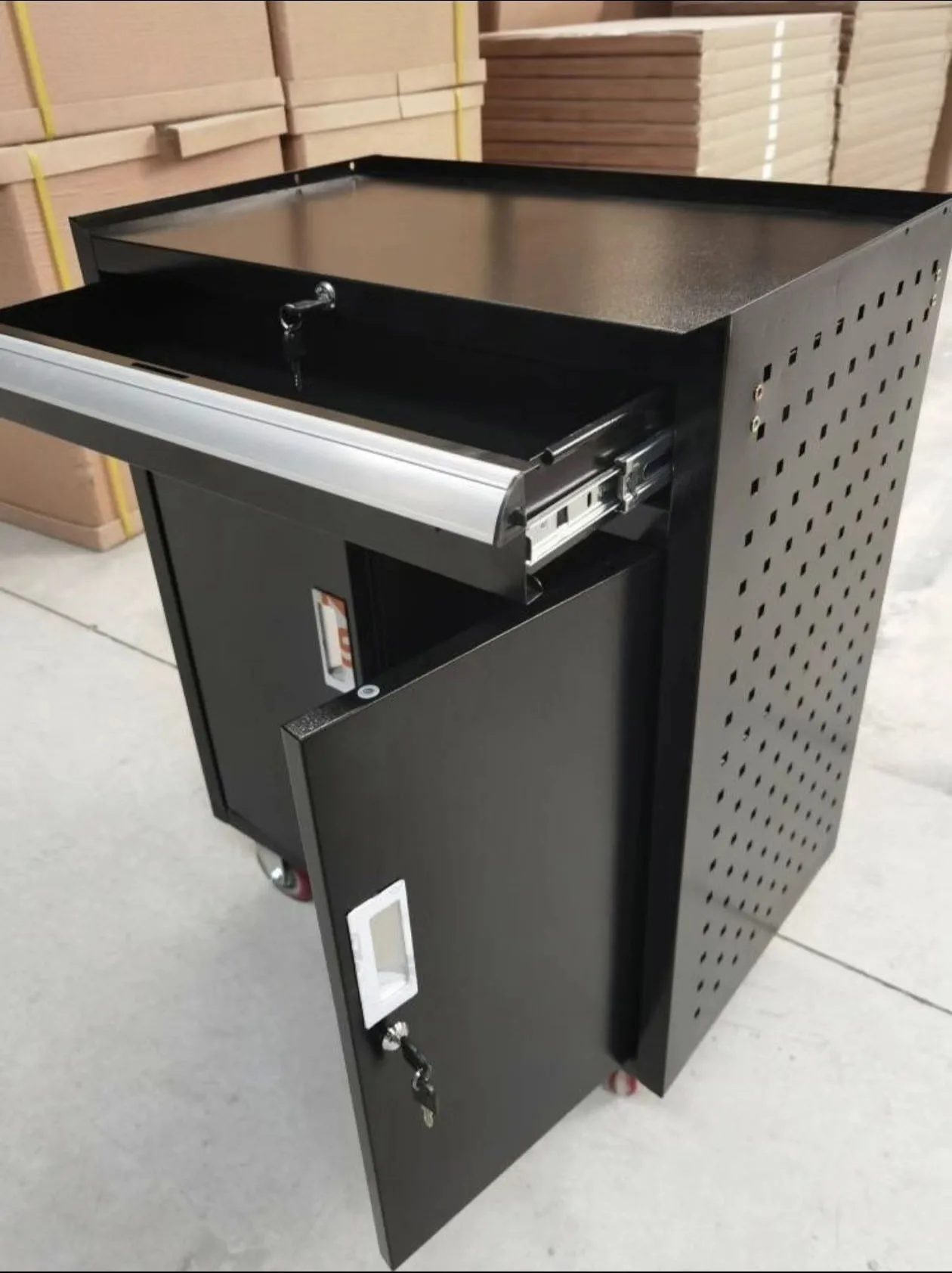 Heavy   Mobile Tool Cart with Storage Drawers Rolling Automotive Repair Tool Trolley for Workshop Laboratory