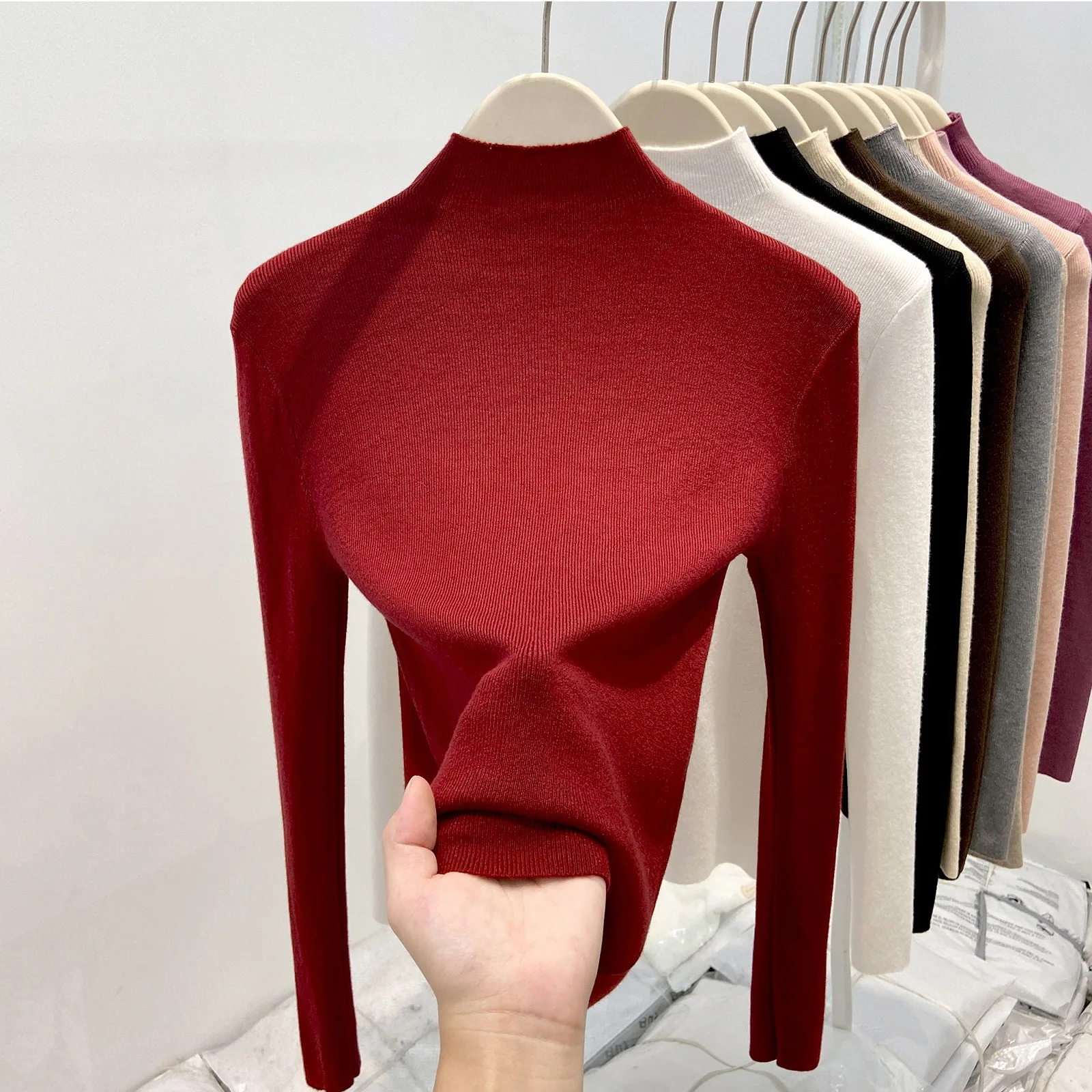 2025 Women Autumn Winter New Turtleneck Knitted Sweater Female Solid Slim Fit Pullover Fashionable Versatile Warm Simple Jumpers