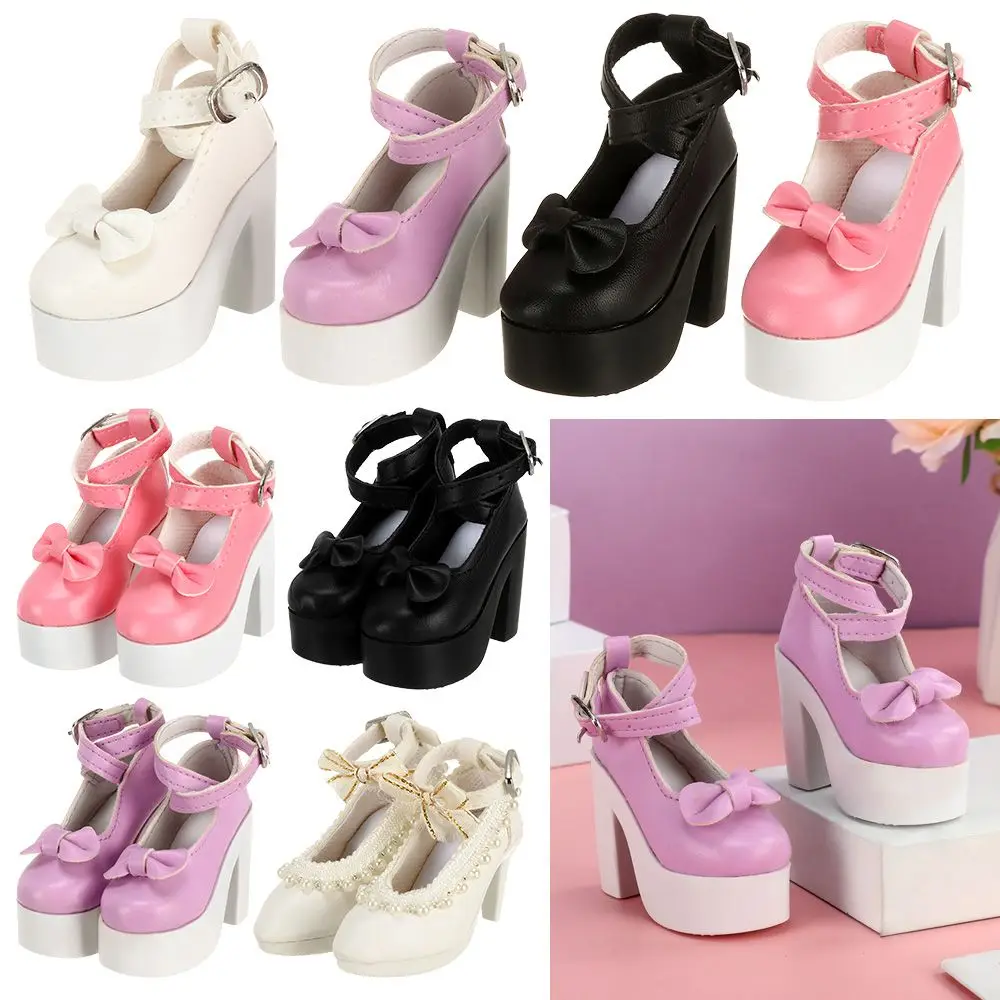 New 7.8CM Doll Wearing 1/3 PU Leather 60cm Doll Boots Fabric Shoes Play House Accessories Differents Color